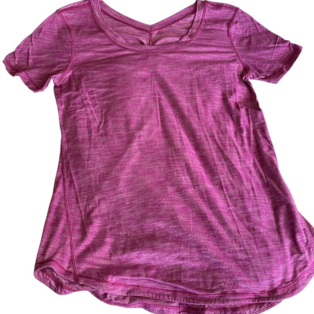 Lululemon Ruched Short Sleeve Tee Purple Heathered Size S
